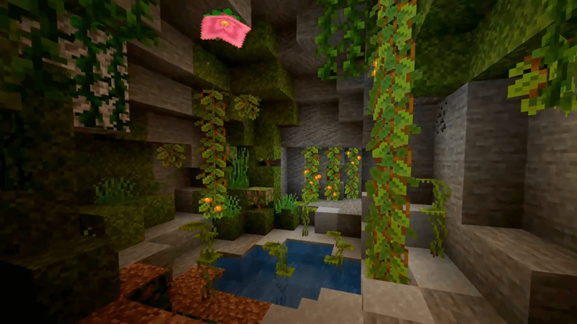 Пышные пещеры в Minecraft 1.17